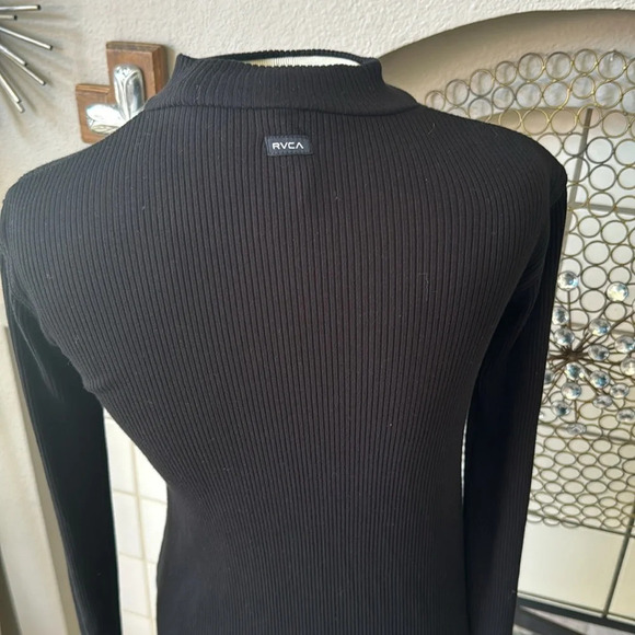 RVCA size small black bodycon ribbed keyhole dress - Picture 4 of 11